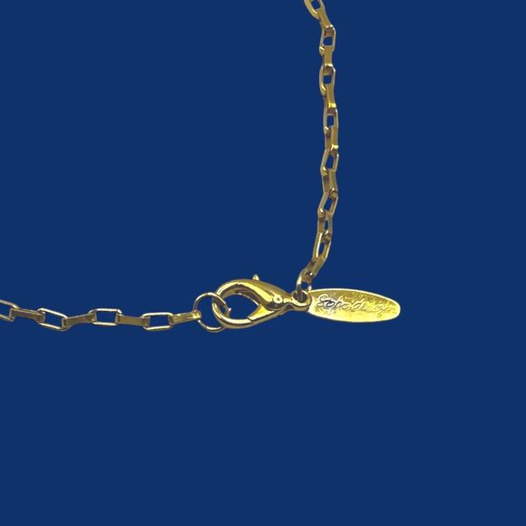 Soho Design Necklace Gold Tone Pendant Geometric Long Paperclip Link Chain 34" - Picture 7 of 11